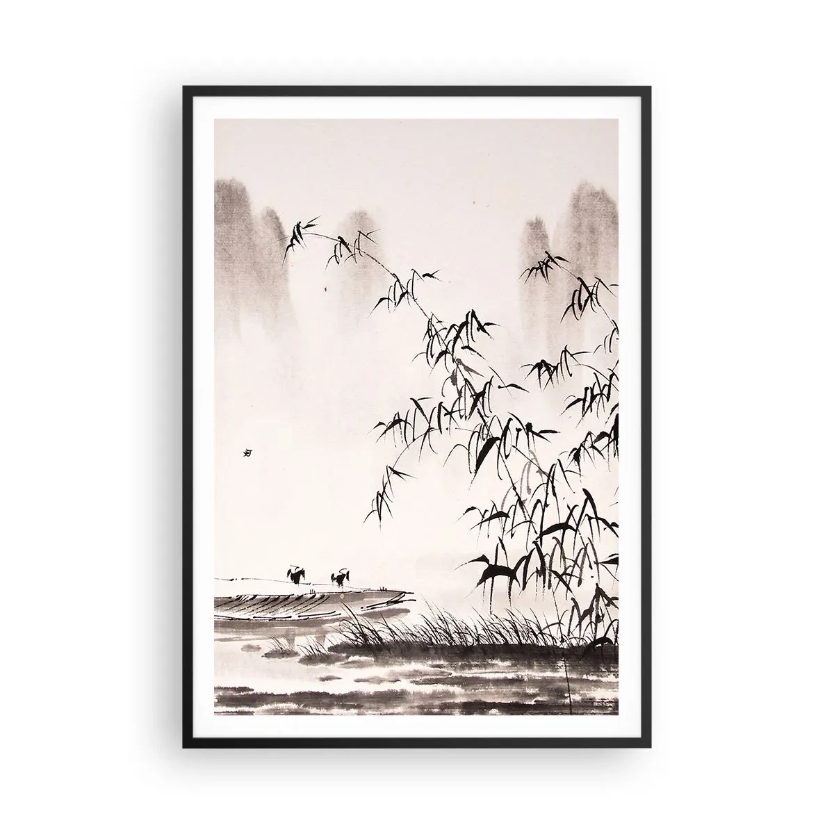 Poszter fehér keretben - A rizsföldek csendje - 70x100 cm