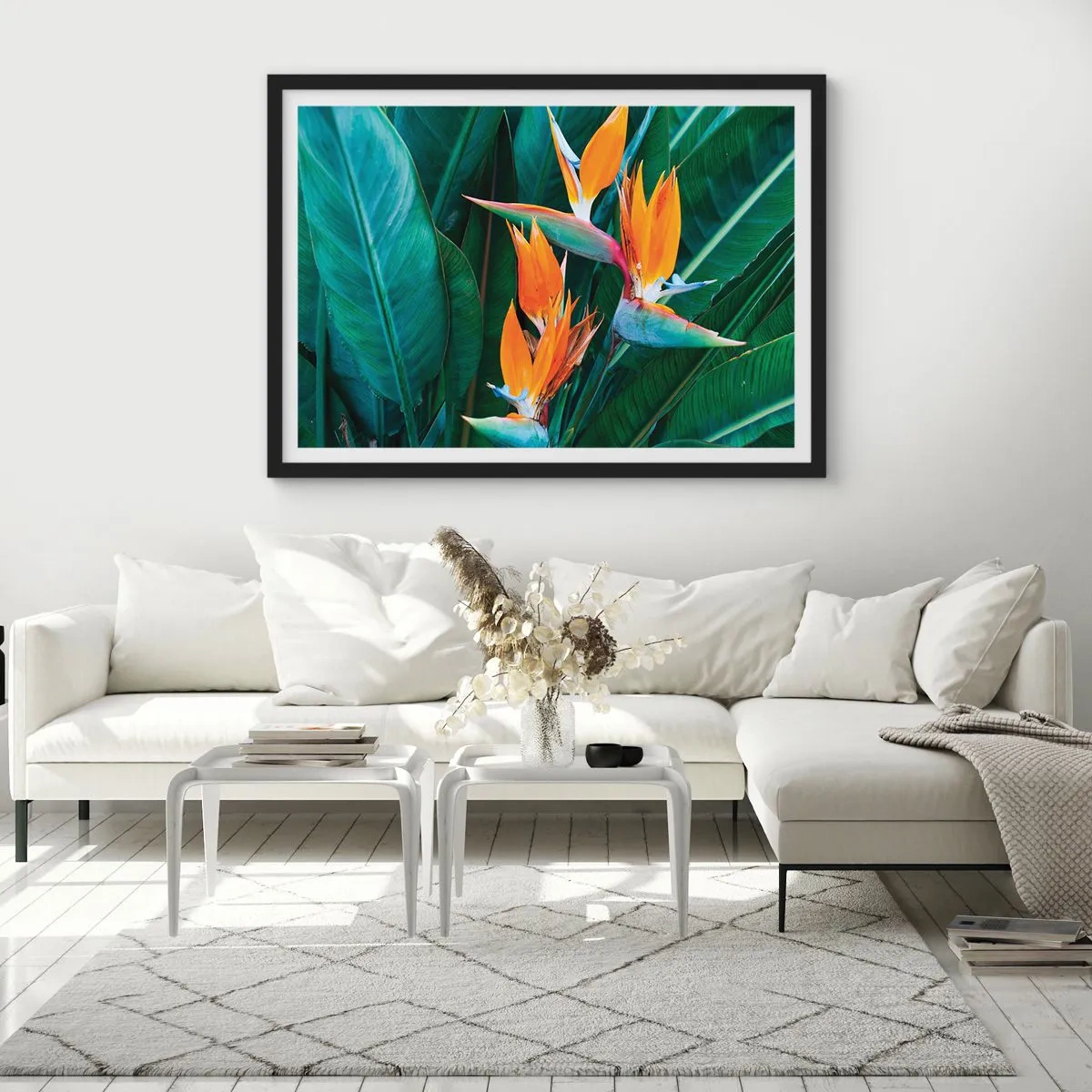 Poszter fehér keretben - Virág vagy madár? - 91x61 cm