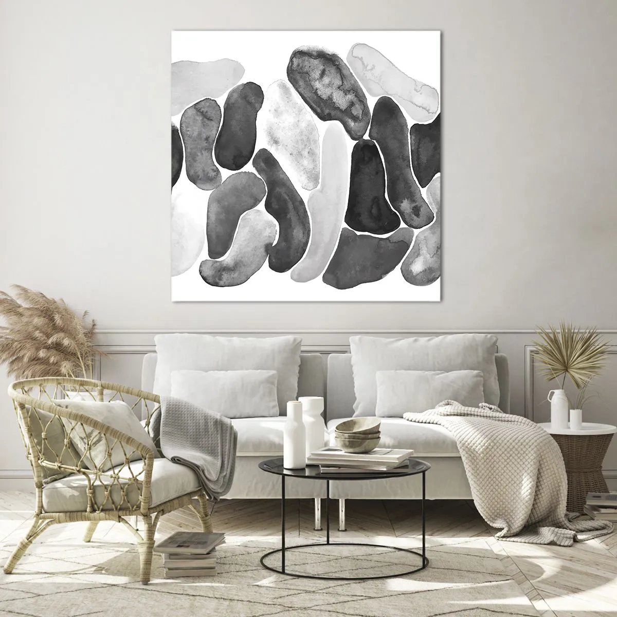 Üveg kép - Köves absztrakció - 70x70 cm