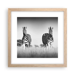 Poszter világos tölgy keretben - A világ mégis fekete-fehér - 30x30 cm