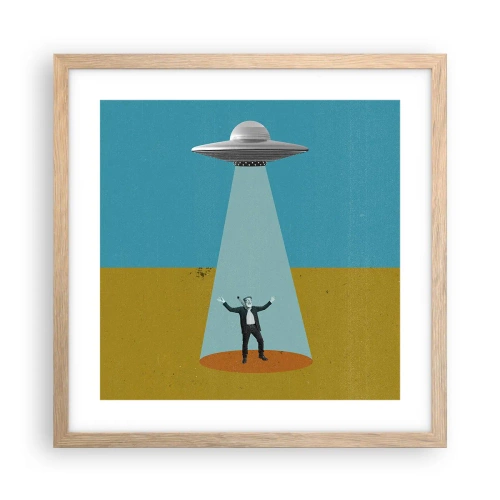 Poszter világos tölgy keretben - Közeli találkozás - 40x40 cm