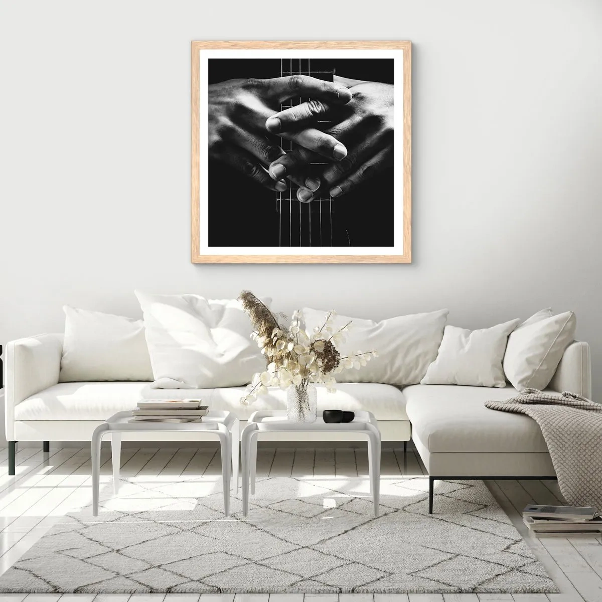 Poszter világos tölgy keretben - Művész imája - 40x40 cm