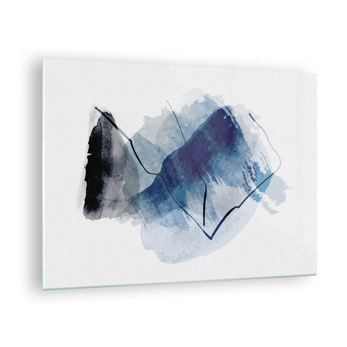 Üveg kép - Absztrakt kompozíció kék árnyalatokban - 70x50cm - Jéghegy - Modern fali dekoráció nappalihoz és hálószobához ARTTOR