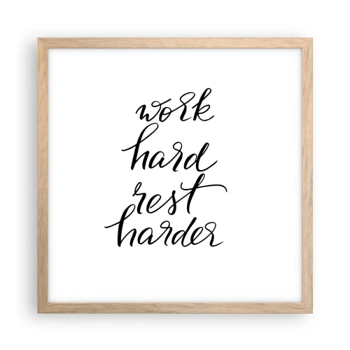 Poszter világos tölgy keretben - Élet egyensúly - 40x40 cm