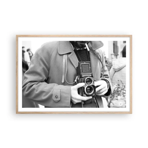 Poszter világos tölgy keretben - Retro stílusban - 91x61 cm