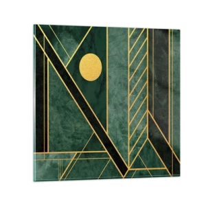 Üveg kép - Az arany és azúrkék dinamikája - 70x70 cm