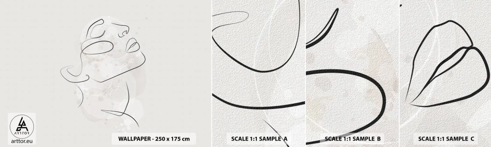 Fotótapéta Minta Öntapadós Deluxe Sticker - Egy álom körvonala - Női Arc, Nő, Grafika - 100x30 cm