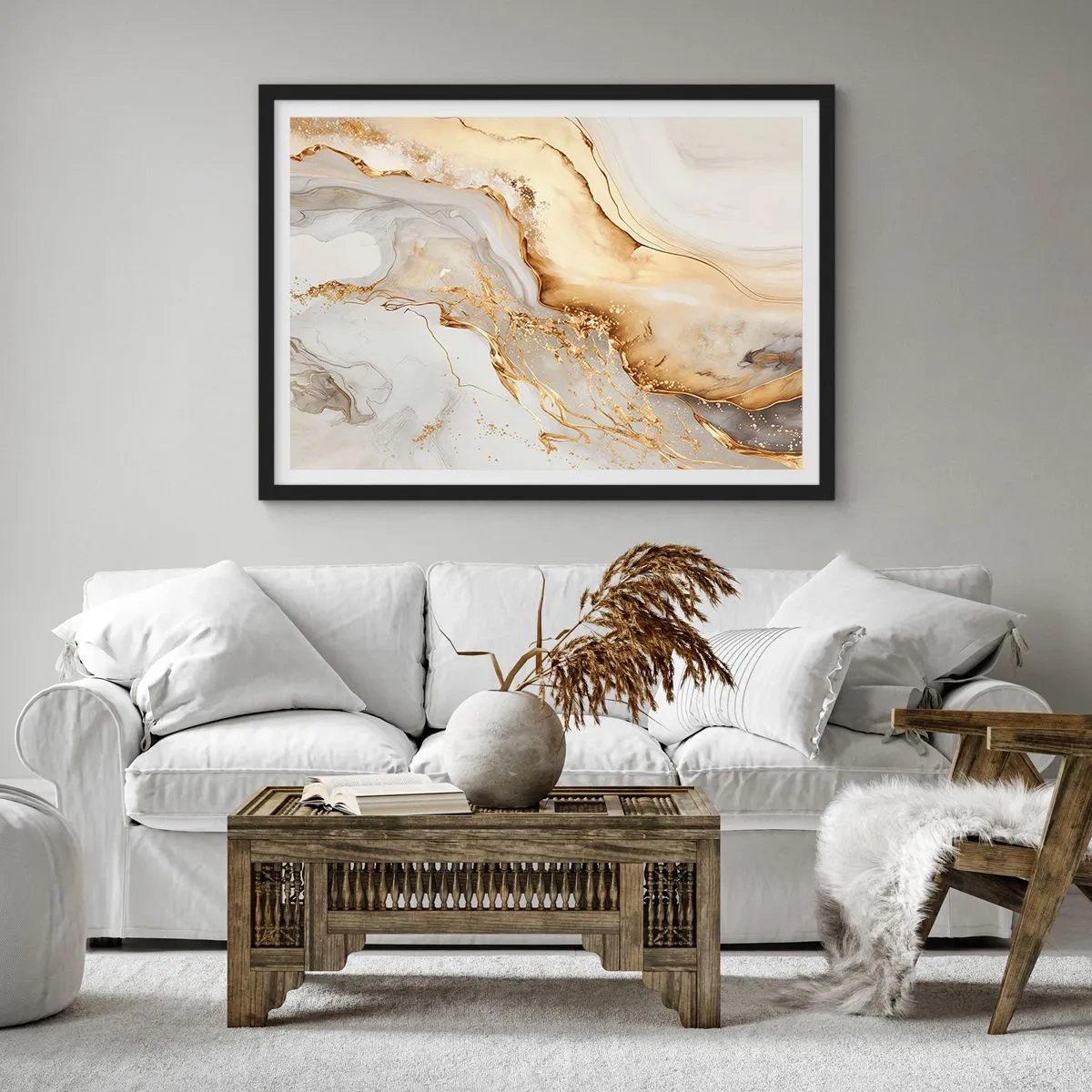 Poszter fehér keretben - Absztrakció: szépség és jóság - 91x61 cm