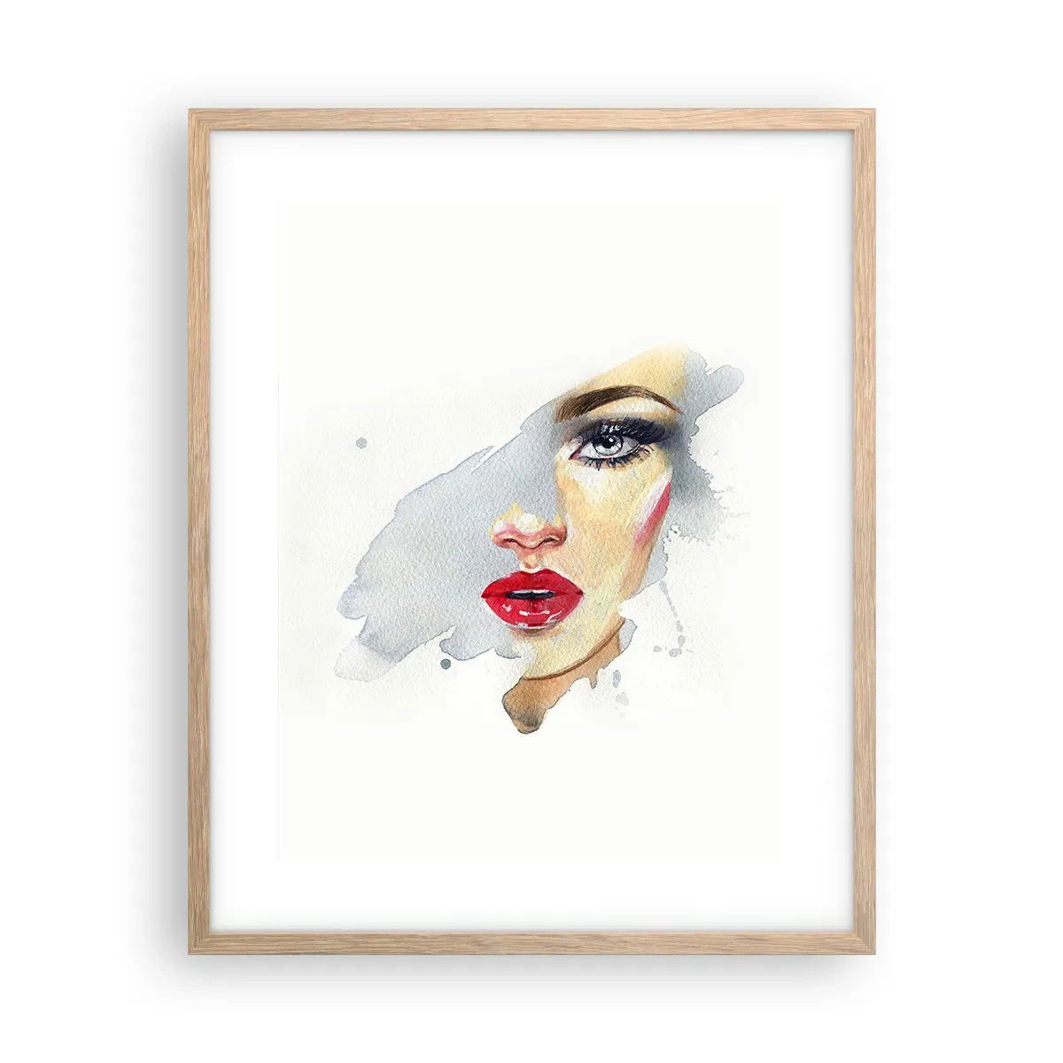 Poszter világos tölgy keretben - Egy vízcsepp tükörkép - 40x50 cm