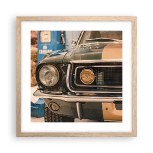 Poszter világos tölgy keretben - Találkozás a legendával - 40x40 cm