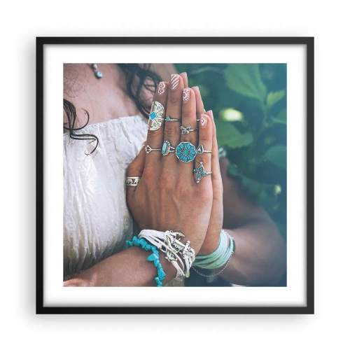 Poszter fehér keretben - Üdvözöljük a lét középpontjában - 50x50 cm