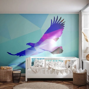 Fotótapéta Premium Sand - Sas lila kristályban - Madár, Sas, Geometriai ábra - 450x315 cm