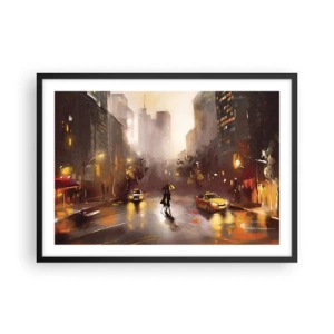 Poszter fehér keretben - New York fényében - 70x50 cm