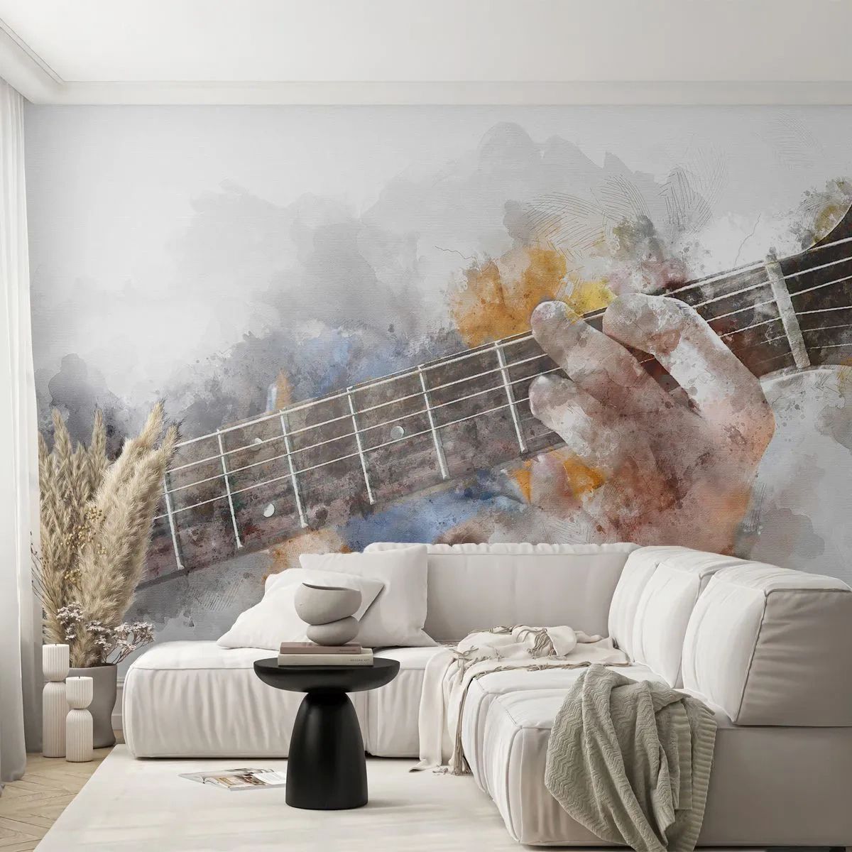 Fotótapéta Premium Sand - Költészet a húrok között - Zene, Gitár, Grafika - 100x70 cm