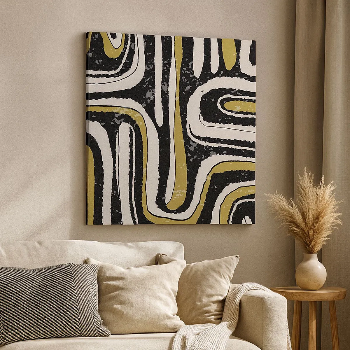 Vászonkép - Kompozíció: traktusok és sikátorok - 30x30 cm