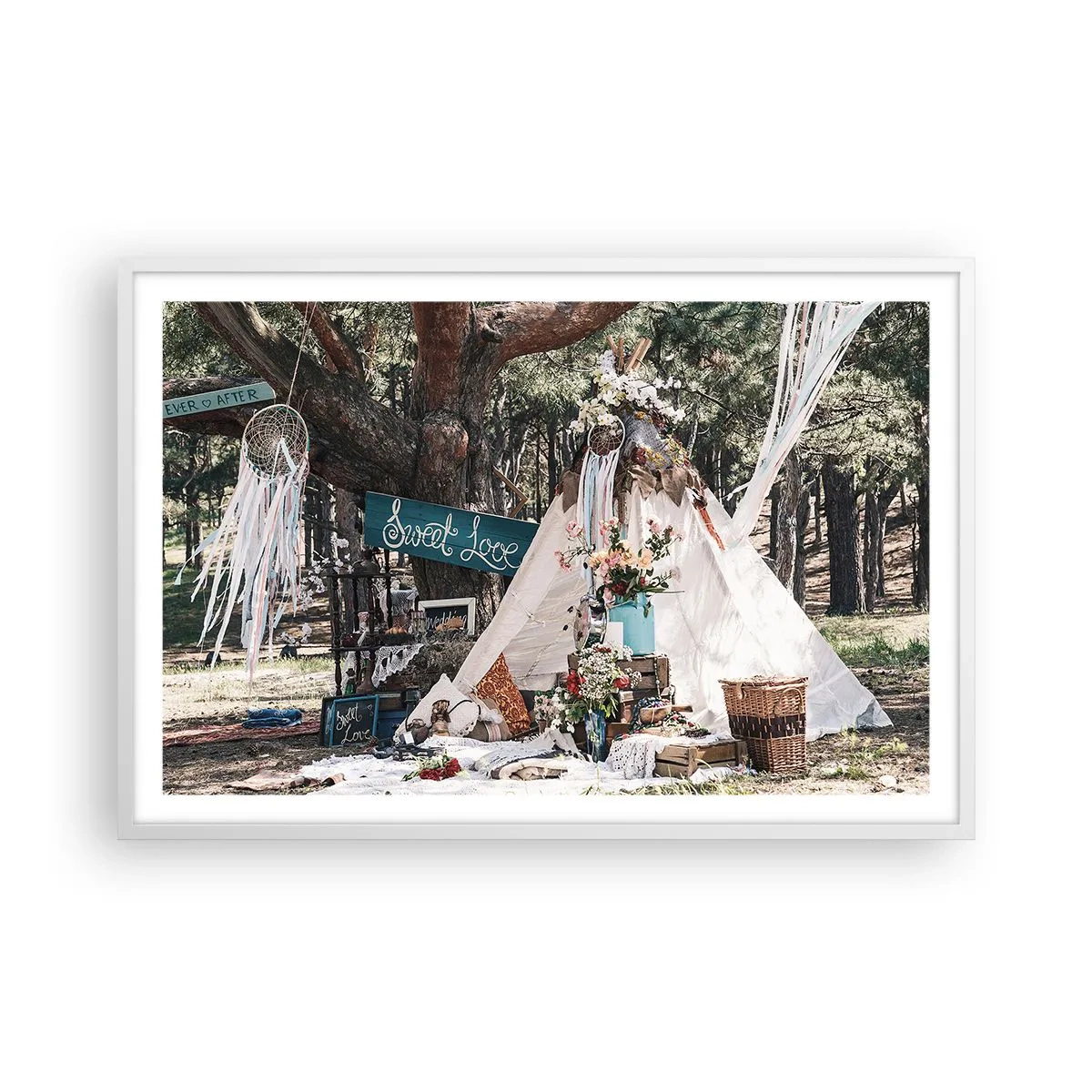 Poszter fekete keretben - Make love… - 91x61 cm