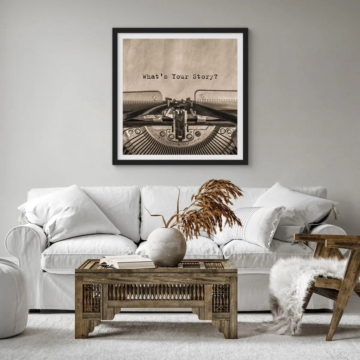 Poszter fehér keretben - Meséld el - 50x50 cm