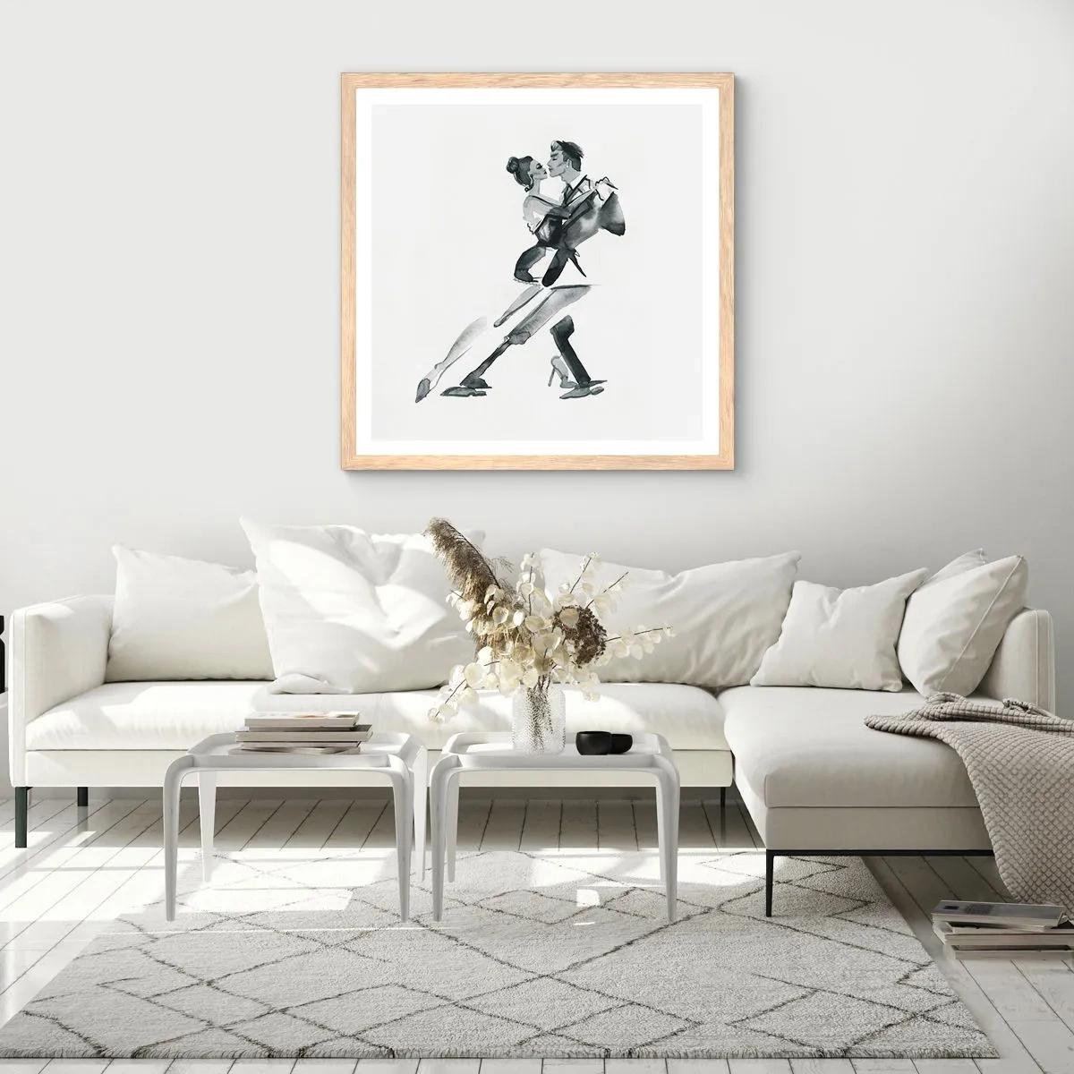 Poszter világos tölgy keretben - Egy ütemben - 50x50 cm