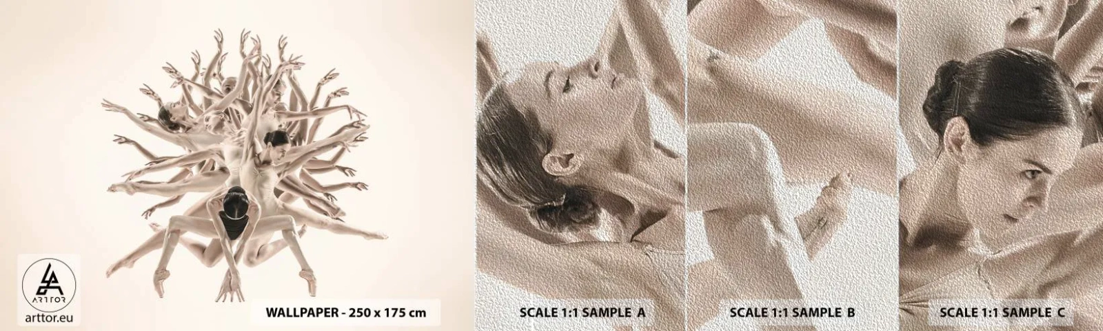 Fotótapéta Minta Premium Sand - Virágzás a táncban - Absztrakció, Darab, Balett - 100x30 cm