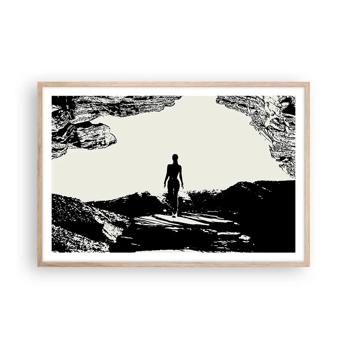 Poszter világos tölgy keretben - Egy új pillantás - 91x61 cm