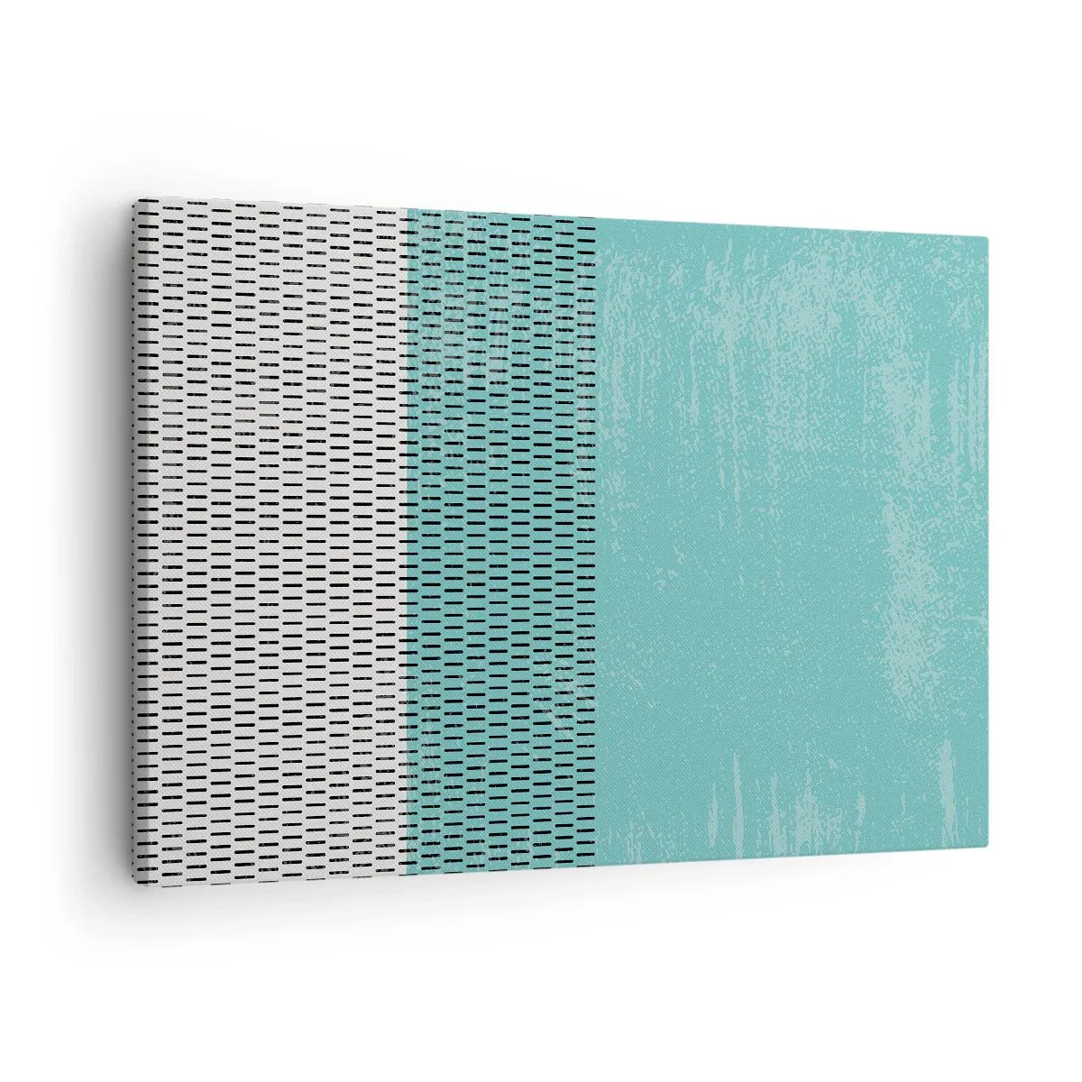 Vászonkép - Geometrikus kompozíció türkizzel és vonalakkal - 70x50cm - Kiegyensúlyozott kompozíció - Modern fali dekoráció nappalihoz és hálószobához ARTTOR