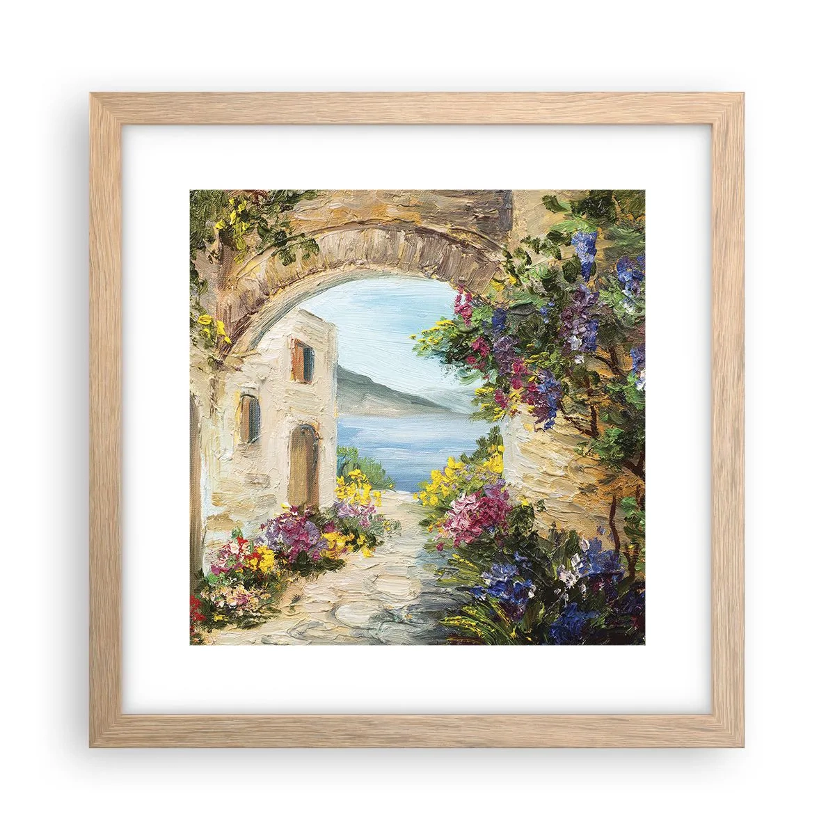 Poszter világos tölgy keretben - Egy tengerparti vidék varázsa - 30x30 cm