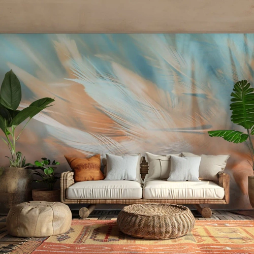 Fotótapéta Premium Canvas - A szelídség földjén - Törékeny, Tollak, Minimalizmus - 250x175 cm