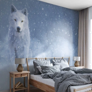 Fotótapéta Premium Canvas - Téli hangulatban - fehér farkas, Állatok, Téli - 450x315 cm