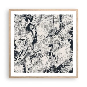 Poszter világos tölgy keretben - Az ellentétek egymásba fonódása - 60x60 cm