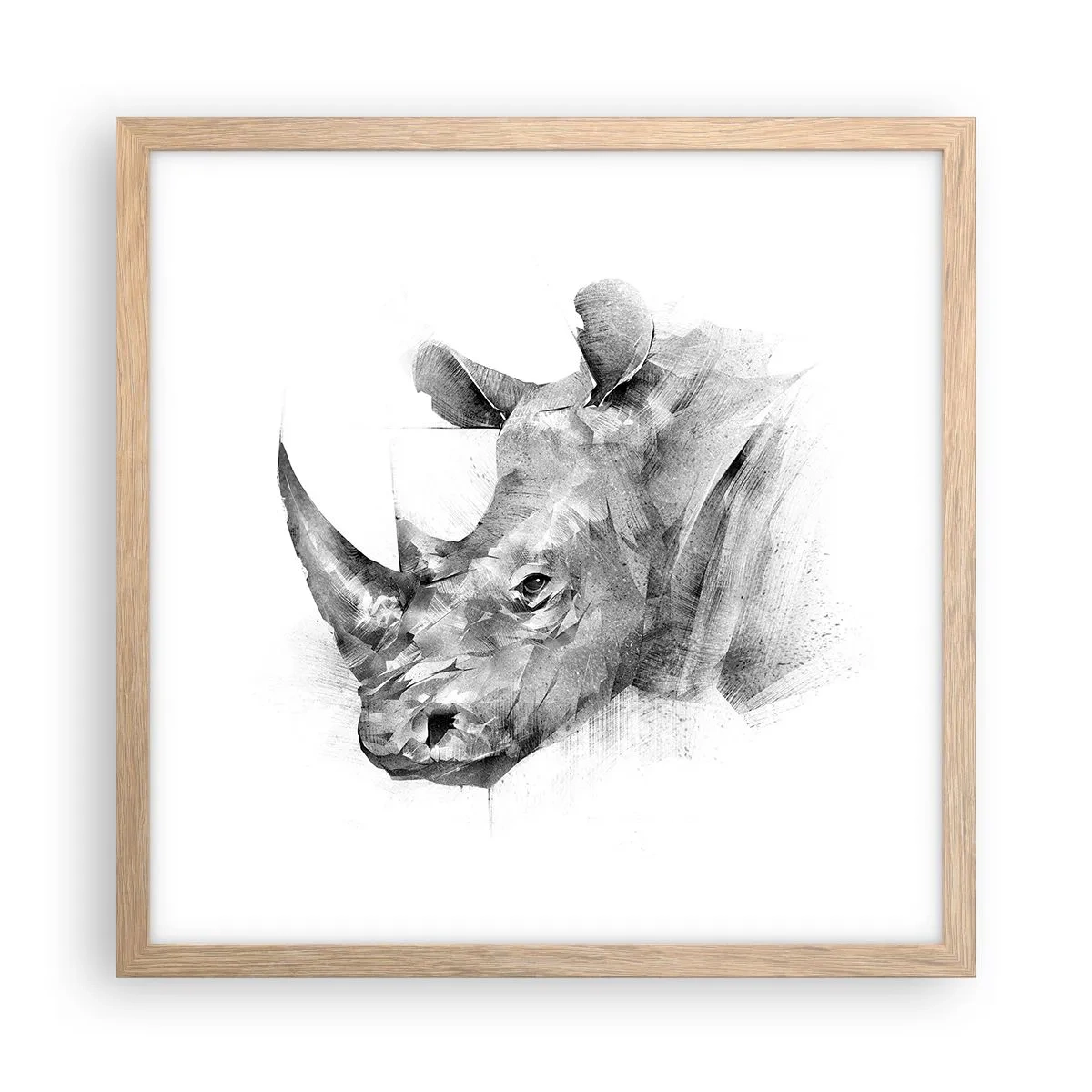 Poszter világos tölgy keretben - Afrikai portré - 40x40 cm