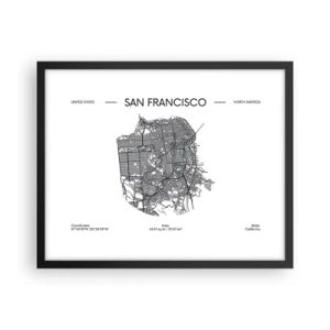 Poszter fehér keretben - San Francisco anatómiája - 50x40 cm