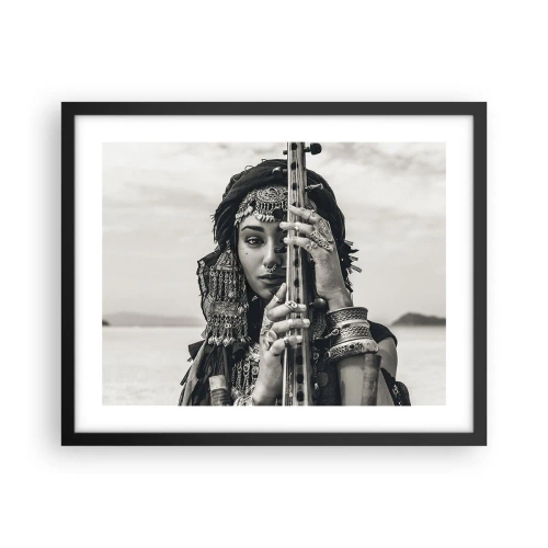 Poszter fehér keretben - Csak a keleti zene - 50x40 cm