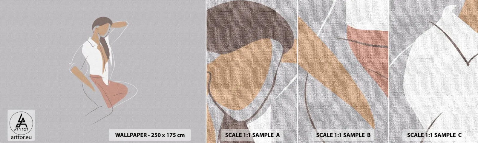 Fotótapéta Minta Standard Eco - Kecsesség kontúrja - Nő, Grafika, Modell - 100x30 cm