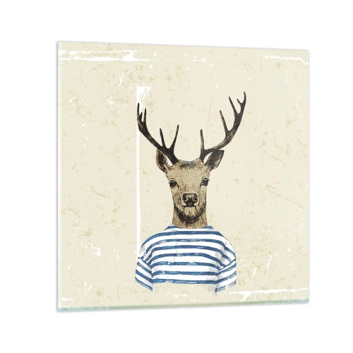 Üveg kép - Mert szeretem a csíkos pólókat! - 40x40 cm