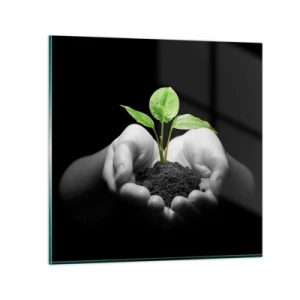 Üveg kép - Szeretem a természetet, védem azt - 40x40 cm