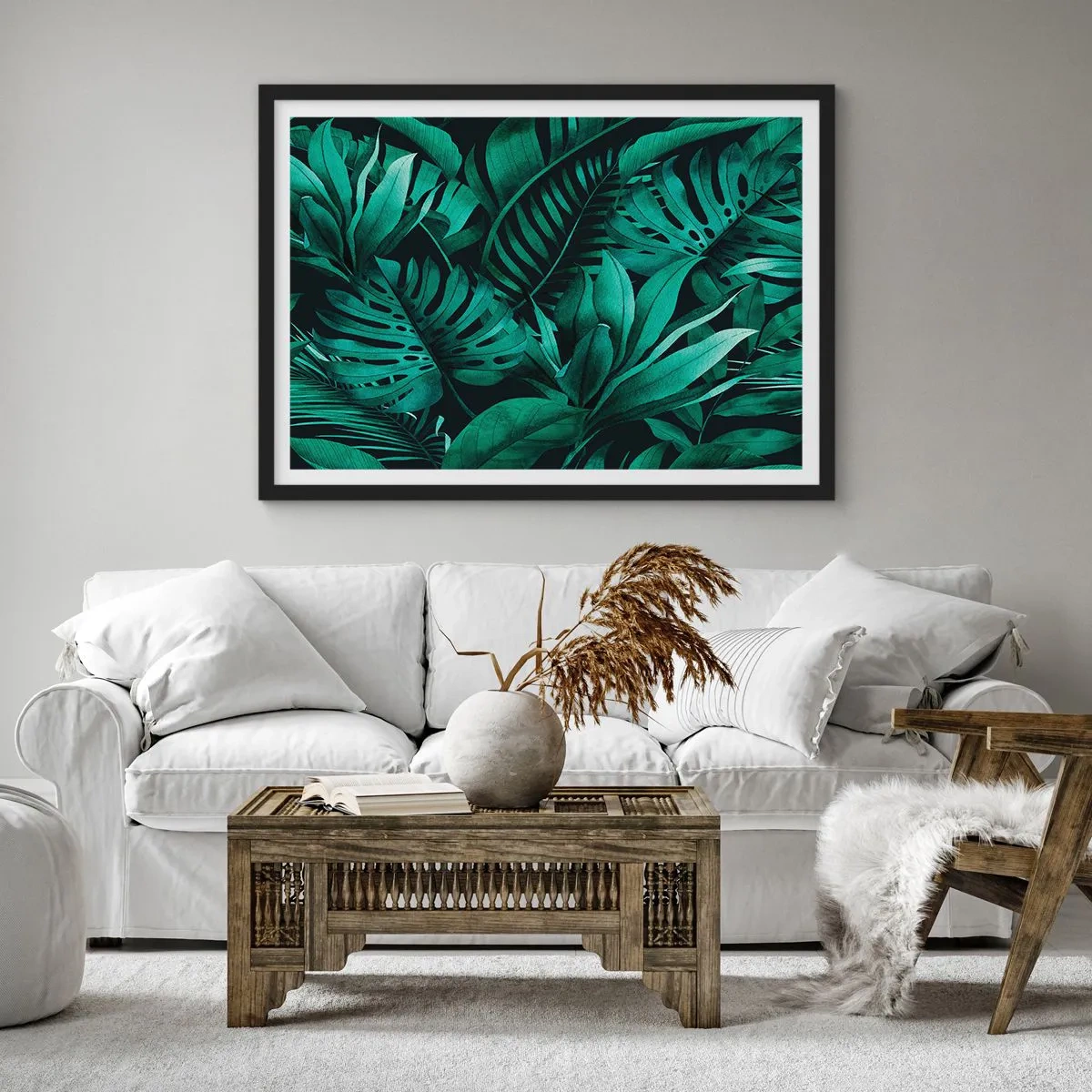 Poszter fehér keretben - A trópusi zöld mélysége - 70x50 cm