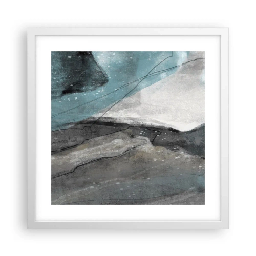 Poszter fekete keretben - Absztrakció: sziklák és jég - 40x40 cm