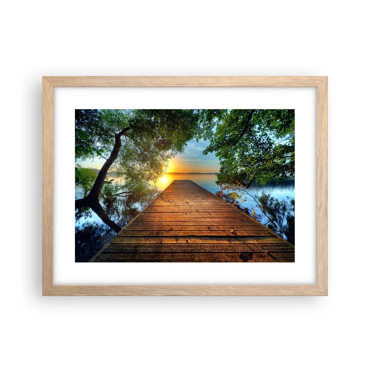 Poszter világos tölgy keretben - Ne siess, ülj le - 40x30 cm