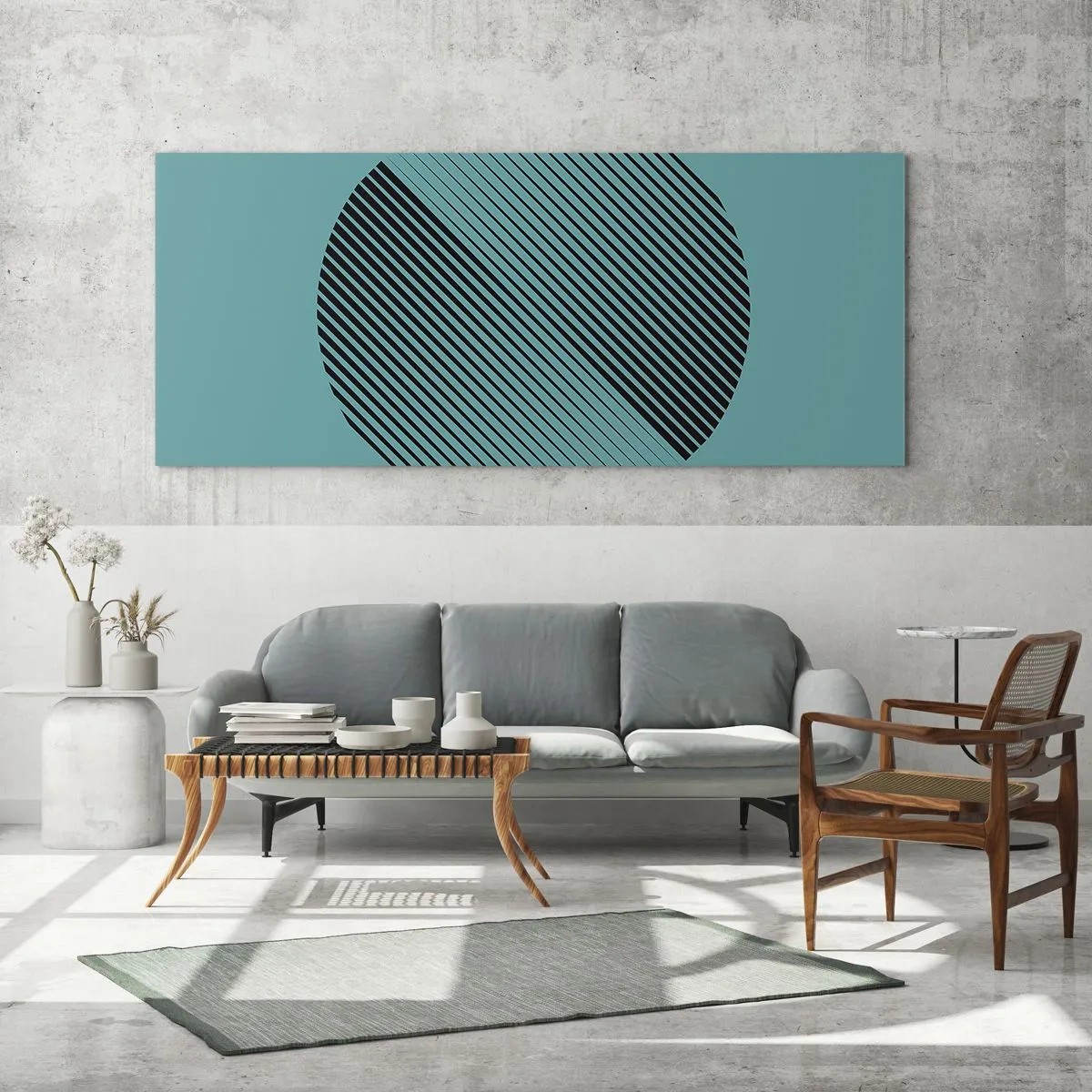 Üveg kép - A kör - egy geometriai variáció - 120x50 cm