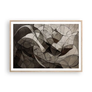 Poszter világos tölgy keretben - A föld színeinek keringése - 100x70 cm