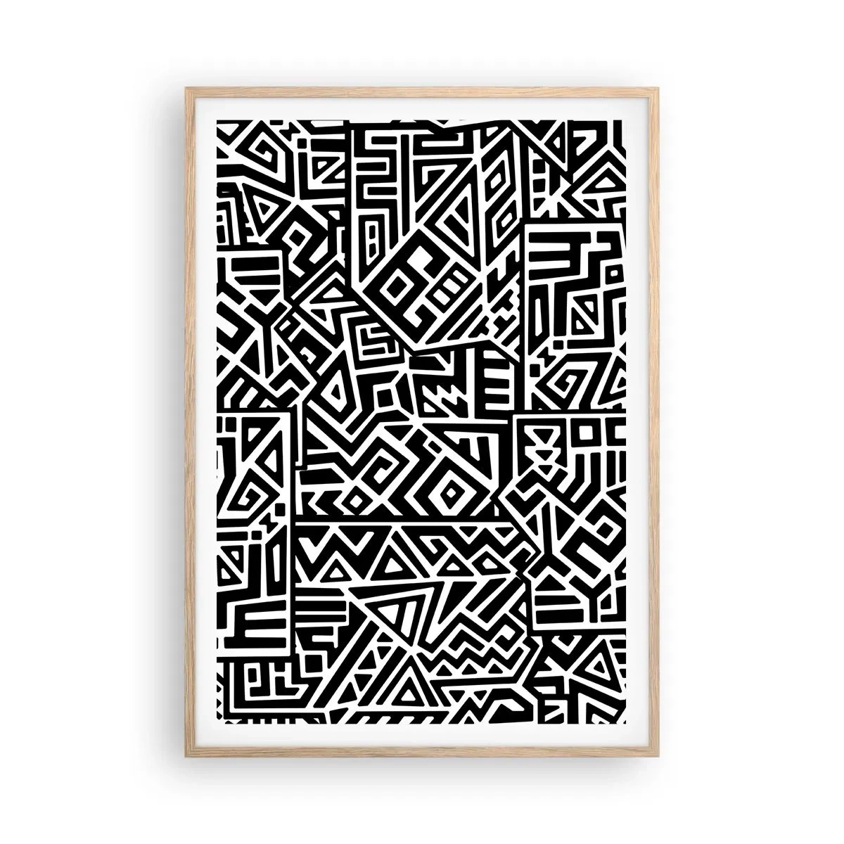 Poszter világos tölgy keretben - Kolumbusz előtti kompozíció - 70x100 cm