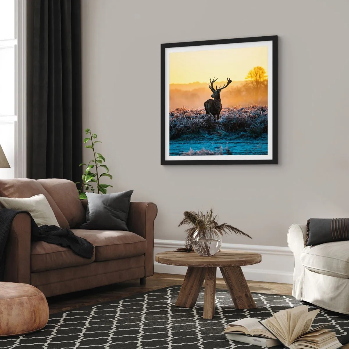 Poszter fehér keretben - Megkoronázott a birtokán - 40x40 cm