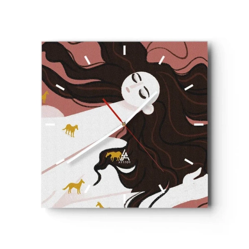 Falióra, Óra - Álom egy arany lóról - 30x30 cm