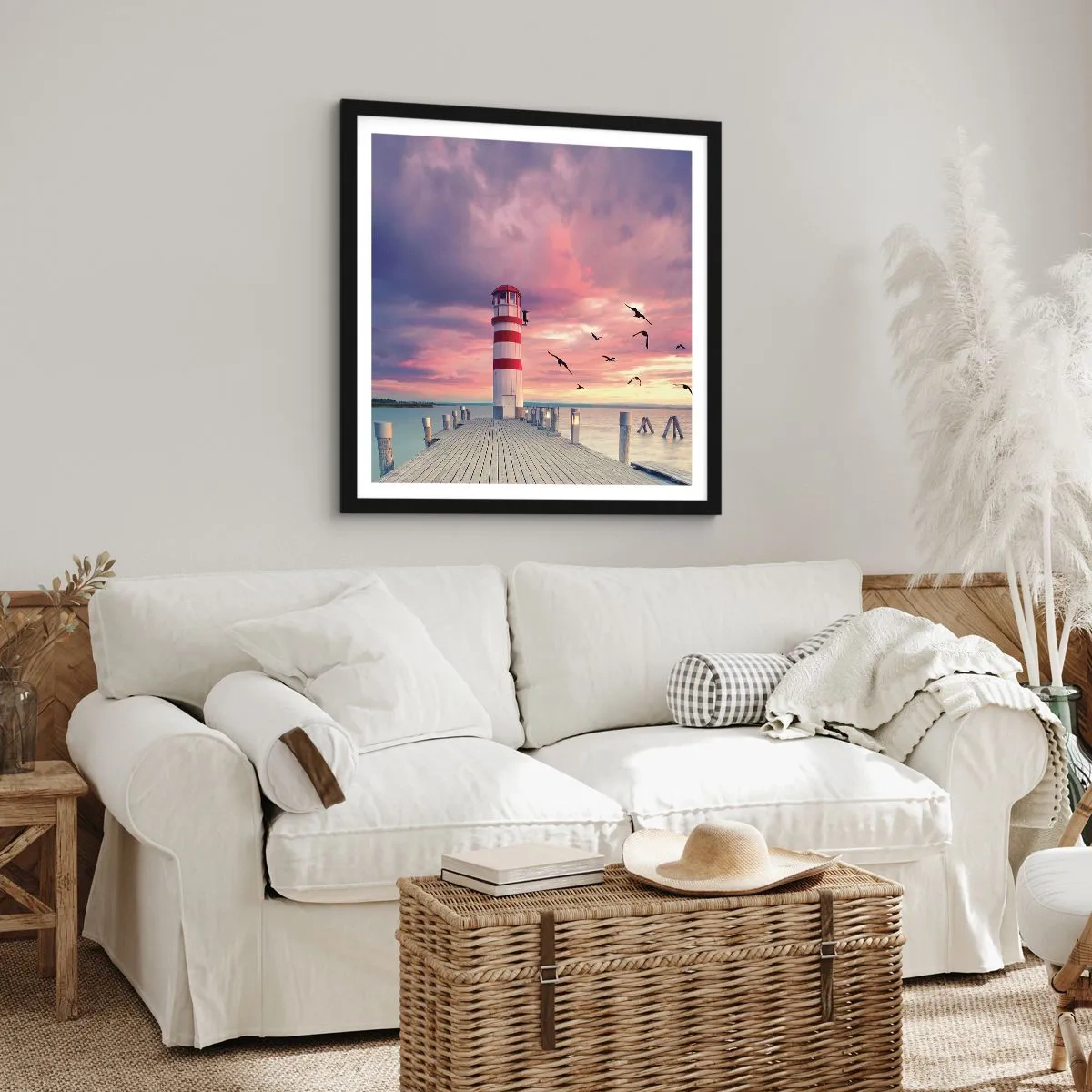 Poszter fehér keretben - Ideje a kikötőbe - 40x40 cm