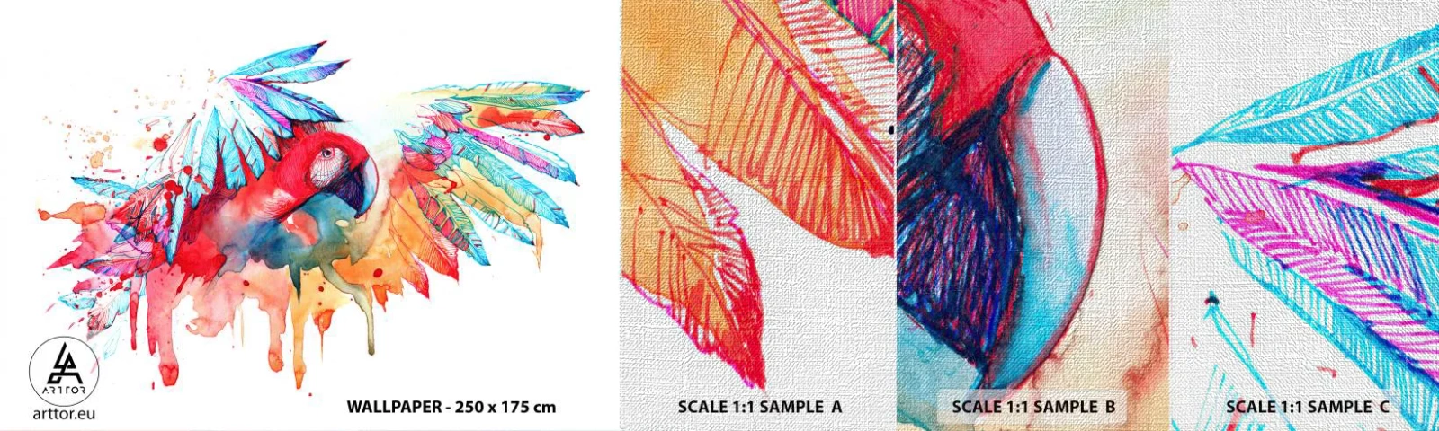 Fotótapéta Minta Premium Canvas - . - Papagáj, Madár, Absztrakció - 100x30 cm