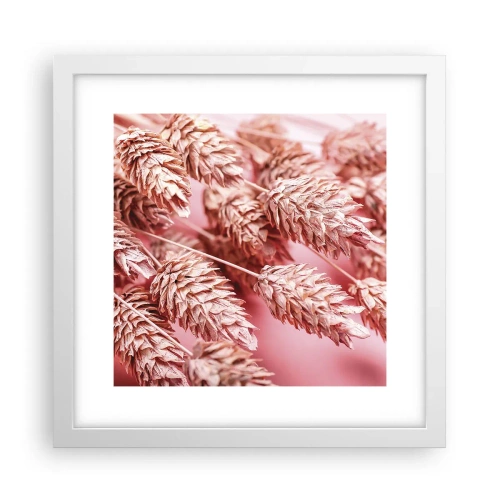 Poszter fekete keretben - Rózsaszín virágos kaszkád - 30x30 cm