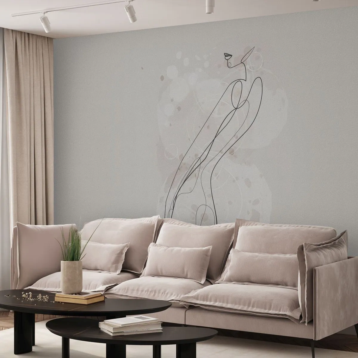 Fotótapéta Premium Canvas - Eltévedni nézésben - Grafika, Lineart, Nők - 250x175 cm