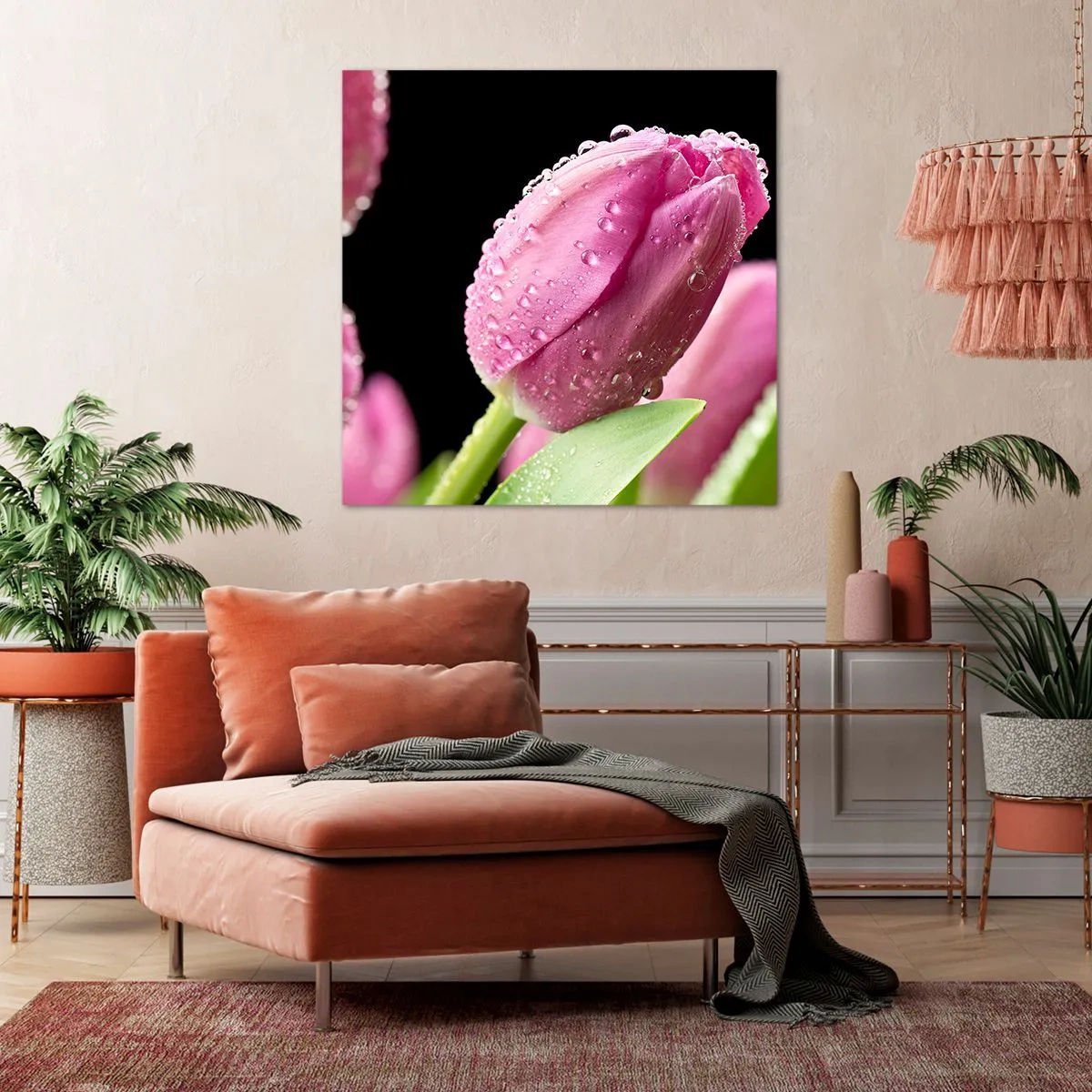 Vászonkép - Lila álom a harmatban - 40x40 cm