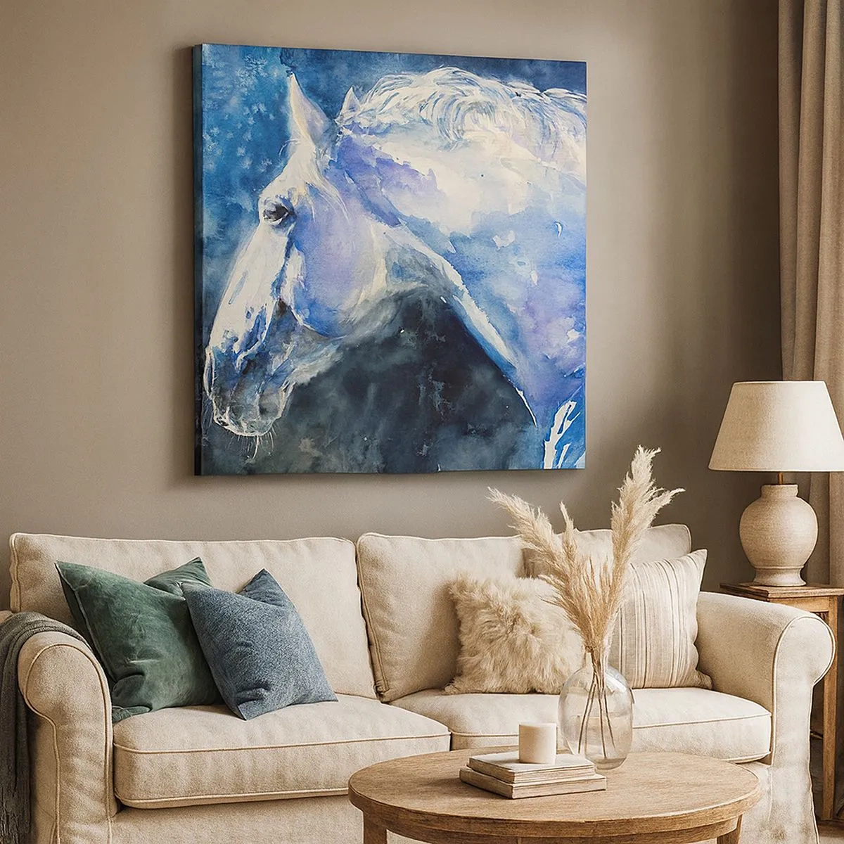 Vászonkép - Portré kék fényben - 30x30 cm