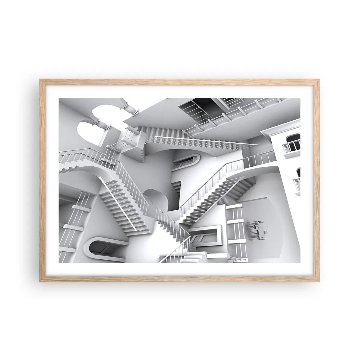 Poszter világos tölgy keretben - A tér paradoxonjai - 70x50 cm